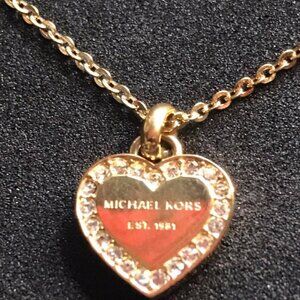 Michael Kors Women’s Necklaces – Gold Tone, Heart Pendant & Chain (Brand New)